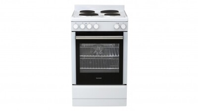 Euromaid 540mm Electric Solid Plate Freestanding Cooker - White FFS5463W