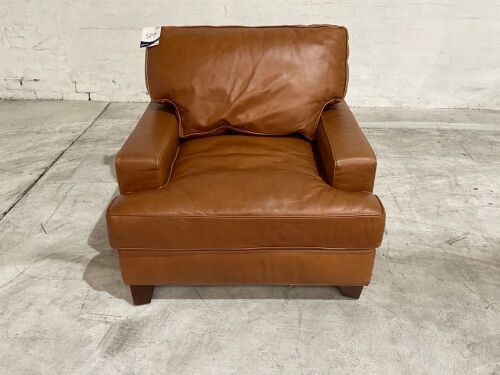 Monterey Leather Armchair, Fudge