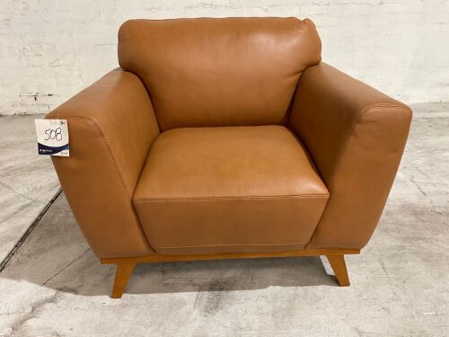 Heston Leather Sofa Armchair, Camel