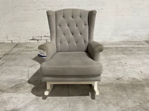 Tolouse Fabric Rocking Chair, Ice