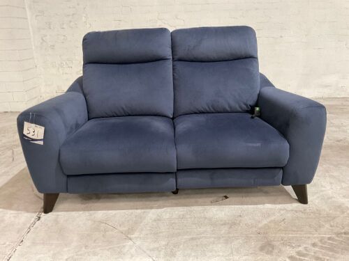 Brentwood 2 Seat Fabric Electric Recliner, Ocean