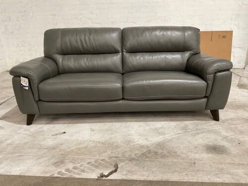 Dion 2.5 Seater Leather Sofa, Charcoal