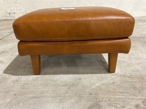 Felix Leather Ottoman, Tan