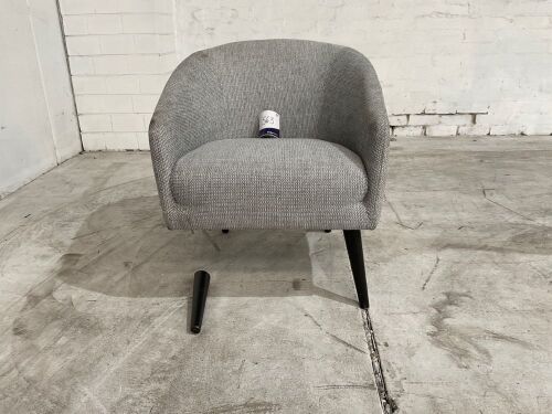 Coby Fabric Accent Armchair, Cloud with Walnut Legs