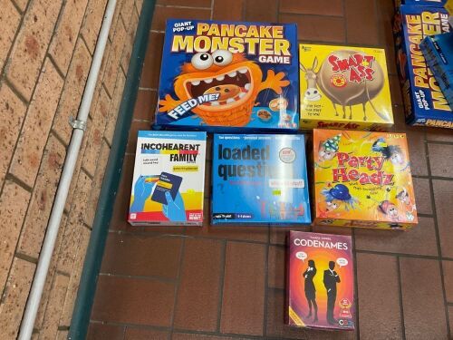 Bundle of Pancake Monster Game, Smart Ass, Loaded Questions, Party Headz, Incohearent and Codenames