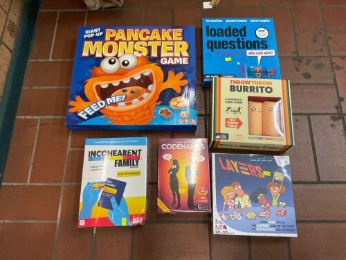 Bundle of Pancake Monster Game, Throw Throw Burrito, Layers, Loaded Questions, Incohearent and Codenames
