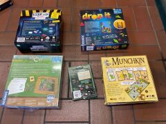Bundle of My City, Escape Room and Extension Pack, Munchkin Deluxe, and Drop it - 2