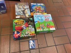 Bundle of Brain Games kinds, Shoot the Loot, Catapult castle, Baseball Highlights 2045 and Dice game