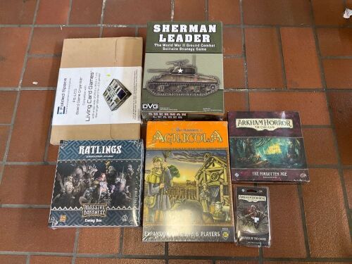Bundle of Sherman Leader, Agricola, Arkham Horror, Arkham Horror Expansion, Ratlings, Board Game Organiser: Living Card Games