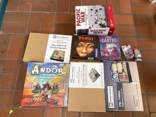 Bundle of Pacific War, Targi Expansion, Andor, Star Cartel, Out Style, Superfight, 3x Board Game Organizer