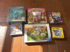 Bundle of Mysterium, Potion Explosion, Ravensburger Puzzle 1000 pcs, Star Saga, Spyfall and Rhino Hero