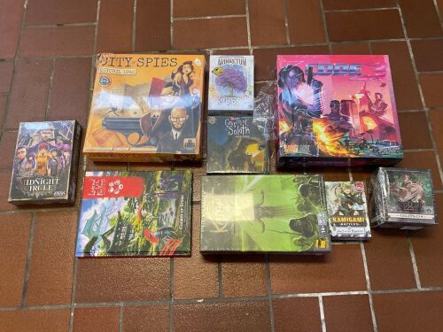 Bundle of City of Spies, Legend of the Five Rings, Kemet, Cavern of Soloth, Arboretum, Code 3, Kamigami Battles Expansion, Cthulhu, Midnight Circle Expansion
