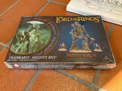 Bundle of Forbidden Lands, Lord of the Rings Treebeard Miniature, Kanban EV Metal Vehicle Add-On, Detective, 3x Lord of the Rings Card Packs - 3