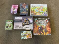 Bundle of Brains Waves, Captain Marvel, Keyper, Feudal Village expansion, Board Game organiser and Atlas Enchanted Lands