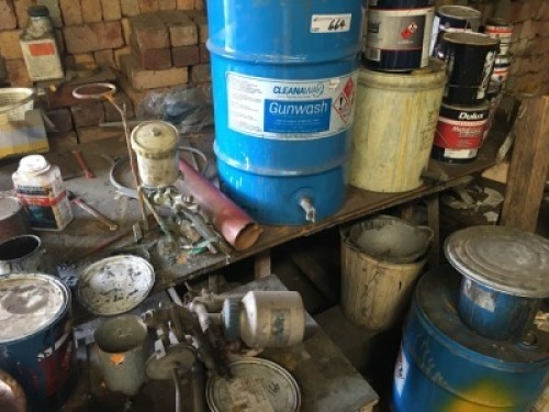 Spray Paint Gun, 2 Work Benches, Part Drum Paint