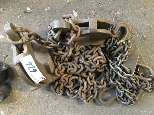 2 Assorted Chain Lifting Slings