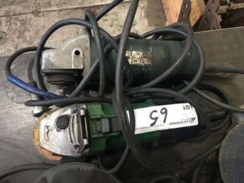 Hitachi Portable Battery Electric Right Angle Grinder and Black & Decker Portable Battery Electric Right Angle Grinder (As Is)