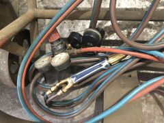 Cigweld Oxy and Acetylene Welding and Cutting Plant with Gauges, Leads, Torches and Steel Framed 3 Wheeled Bottle Trolley - 2