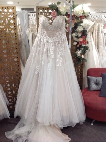 Wedding Gown Mj509L- Size :14 Colour: champagne ivory