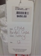 Allure Bridals Bridal Cape CP44 - Size :12 Colour: ivory - 3