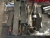 DNL Timber Framed Work Table, 2 Assorted Storage Cabinets and Quantity Hand Tools, Collets, Reamers, Components etc