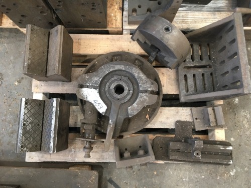 2 Assorted Angle Plates, V Blocks, 3 Jaw Chuck, Indexing Table