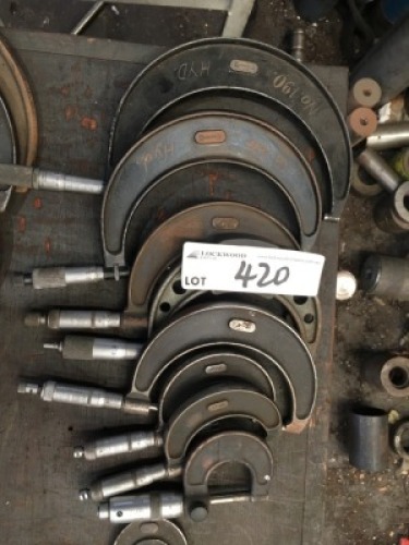 9 Assorted Outside Micrometers