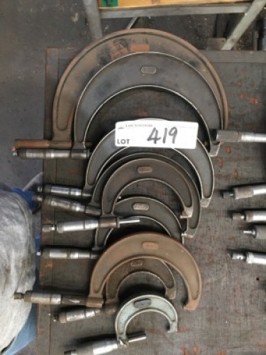 9 Assorted Outside Micrometers