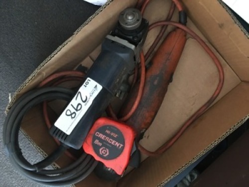 2 Assorted Portable Battery Electric Right Angle Grinders and Carry Case
