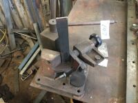Heavy Duty Steel Framed Manual Flat Steel Bender Mounted on Steel Plate and 2 Heavy Duty Trestles