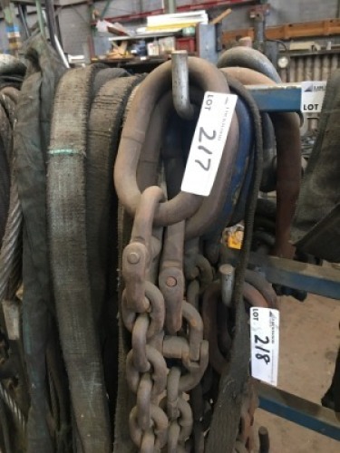 2 Heavy Duty Single Leg Chain Lifting Slings