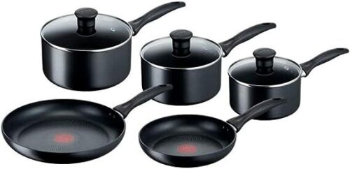 Tefal Induction Non-Stick Cookware Set, 5 Pcs - Black G155S544