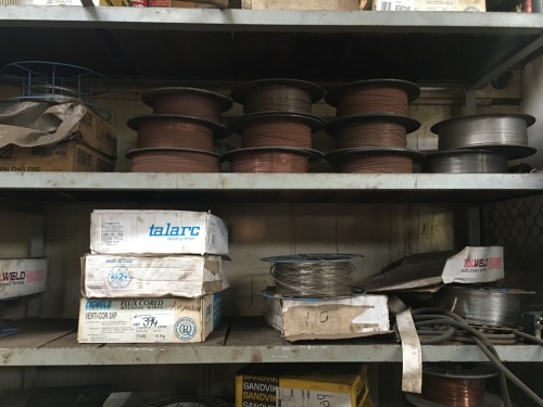 Contents Bay 4 Comprising Large Welding Wire and Electrodes