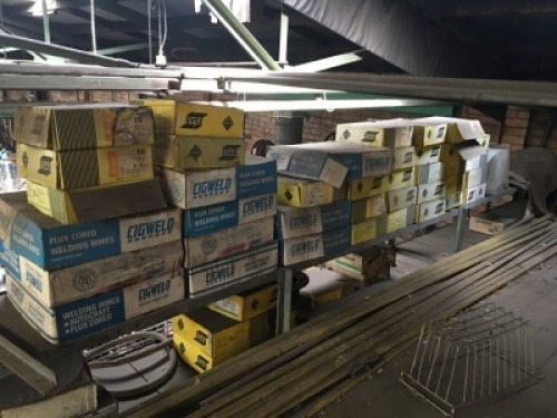 Contents Top of Shelf Comprising Approx 38 Rolls Welding Wire