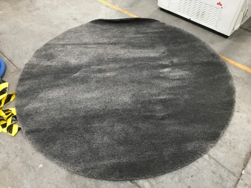DNL Grey Oval Shaped Carpet Rug