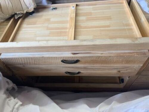 DNL Damaged Printmakers Recycled Pine Timber 9 Drawer 206cm TV Unit