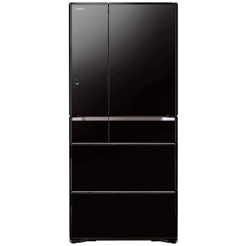 Hitachi 670L Multi Drawer Glass Finish French Door Fridge - Black Glass RWX670KAXK (Made in Japan Series)