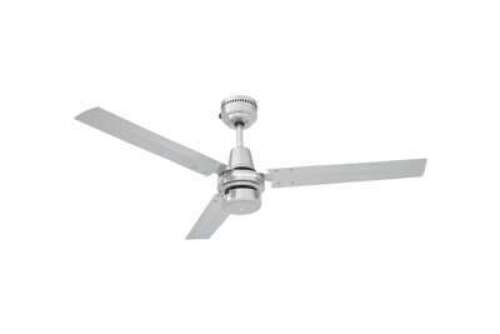 Heller 1200mm DIY 3 Blade Brushed Stainless Steel Ceiling Fan &amp; Remote (HARRIET)
