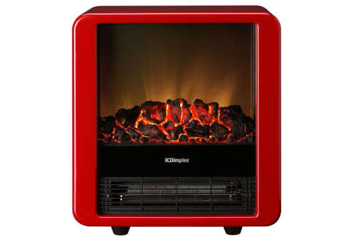 Dimplex Minicube Red Electric Heater Fireplace Heat/Flame Smoke Coal Wood Effect