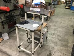 Qty of 2 x mobile tray/tables