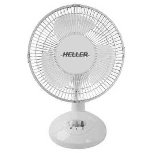 HELLER DESK FAN 2 SPEED OSCILLATING 23CM WHITE 21 WATT - HHDF23S