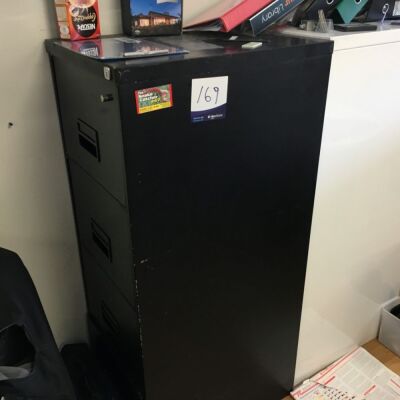 4 drawer metal filing cabinet (black)