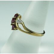 (DO NOT LOT) 18ct yellow gold created ruby & diamond set ring - 2
