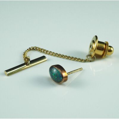 (DO NOT LOT) 9ct Australian opal tie pin