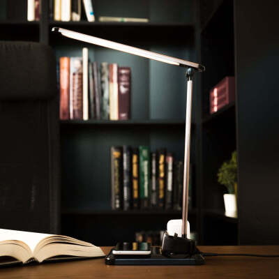 Pomme Desk Lamp, Maroon/Black