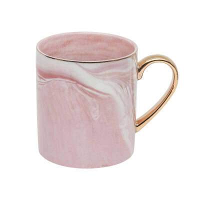 Set of 4 Gilded Mugs, Pink