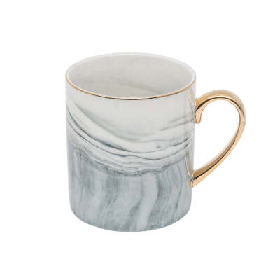 Set of 4 Gilded Mugs, Grey