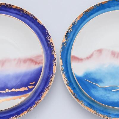Refund Van Gogh 2 Piece Plate Set, Blue Coast
