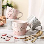 Gold Tile Mug, Pink Euclid