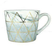 Gold Triangle Mug, Light Green Love